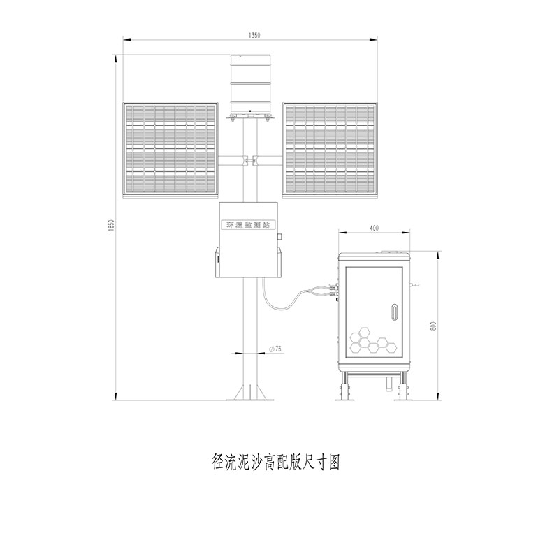 Instrumento automático de monitoreo de sedimentos de escorrentía Tamaño del producto y diagrama de funcionamiento
